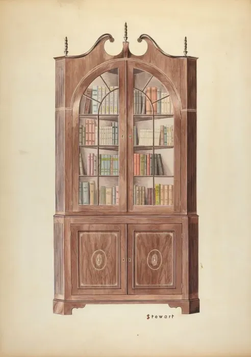 Framed Print : Corner Cupboard, c. 1937. Creator: Robert Stewart Framed Print : Corner Cupboard, c. 1937. Creator: Robert Stewart