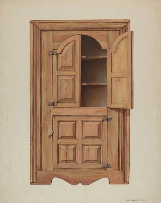 Framed Print : Corner Cupboard, c. 1939. Creator: Leslie Macklem
