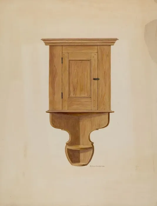 Framed Print : Corner Cupboard, c. 1941. Creator: Byron Dingman Framed Print : Corner Cupboard, c. 1941. Creator: Byron Dingman