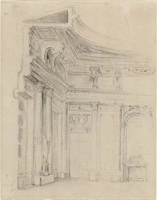 Framed Print : Corner of a Drawing Room. Creator: Gabriel de Saint-Aubin Framed Print : Corner of a Drawing Room. Creator: Gabriel de Saint-Aubin