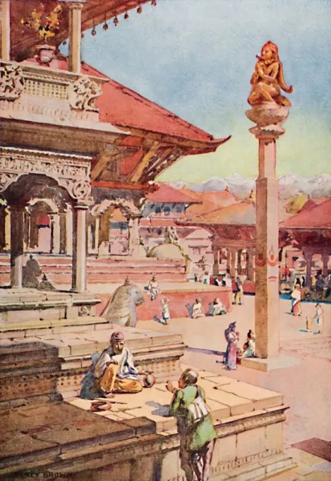 Framed Print : A Corner of the Durbar Square, Patan, Nepal, 1913 Framed Print : A Corner of the Durbar Square, Patan, Nepal, 1913
