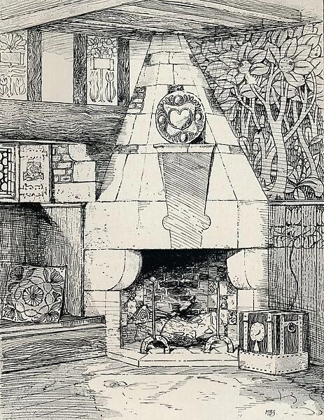 A Corner Fireplace, c1895, (1896). Artist: Mackay Hugh Baillie Scott