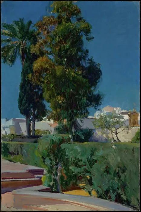 Framed Print : Corner of the Garden, Alcazar, Sevilla, 1910. Creator: Joaquin Sorolla y Bastida Framed Print : Corner of the Garden, Alcazar, Sevilla, 1910. Creator: Joaquin Sorolla y Bastida