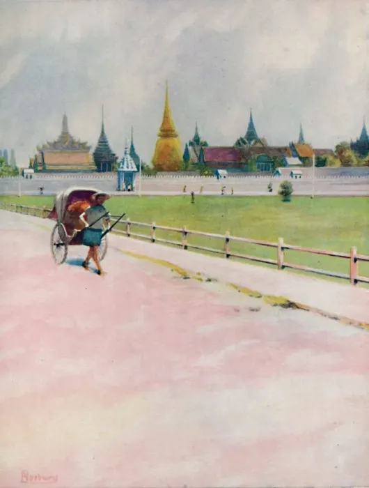 Framed Print : A Corner of the Grand Palace Enclosure, Bangkok, 1913. Artist: Edwin Norbury Framed Print : A Corner of the Grand Palace Enclosure, Bangkok, 1913. Artist: Edwin Norbury