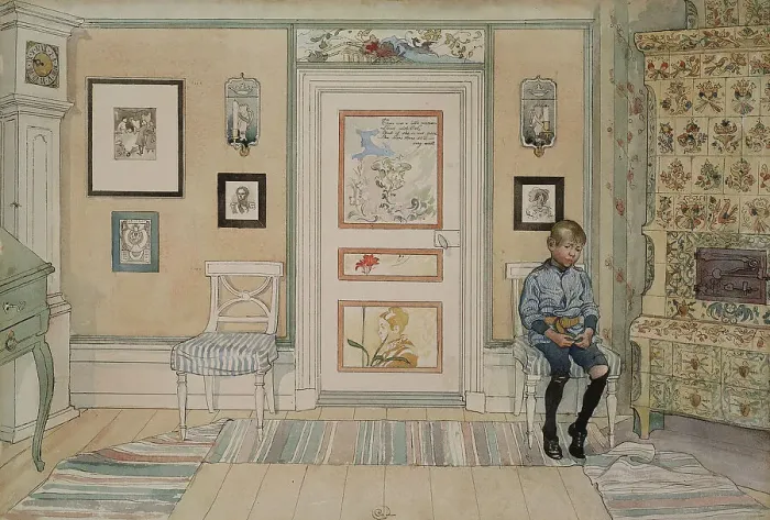 Framed Print : In the Corner. From A Home (26 watercolours), 1895. Creator: Carl Larsson Framed Print : In the Corner. From A Home (26 watercolours), 1895. Creator: Carl Larsson
