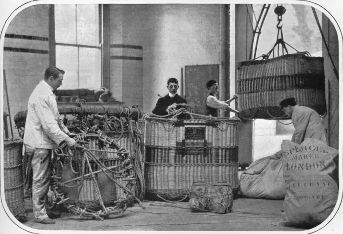 Framed Print : A corner of a hot air balloon factory, London, c1903 (1903) Framed Print : A corner of a hot air balloon factory, London, c1903 (1903)