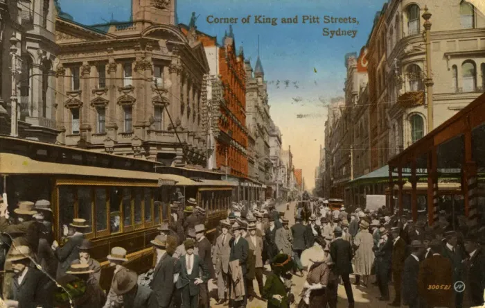 Framed Print : Corner of King and Pitt Streets, Sydney, New South Wales, Australia, c1917 Framed Print : Corner of King and Pitt Streets, Sydney, New South Wales, Australia, c1917