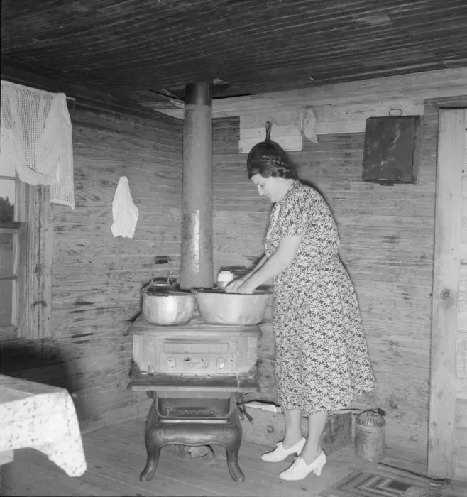 Framed Print : Corner of kitchen in tobacco sharecroppers home, Person County, North Carolina, 1939. Creator: Dorothea Lange Framed Print : Corner of kitchen in tobacco sharecroppers home, Person County, North Carolina, 1939. Creator: Dorothea Lange