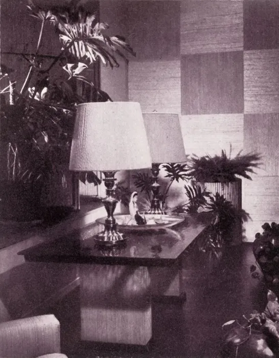 Framed Print : Corner of a large living-room, designed by Paul T. Frankl, 1949. Creator: Unknown Framed Print : Corner of a large living-room, designed by Paul T. Frankl, 1949. Creator: Unknown