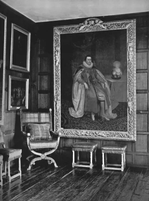 Framed Print : A Corner of the Leicester Gallery, Knole. With Portrait of James I, 1928 Framed Print : A Corner of the Leicester Gallery, Knole. With Portrait of James I, 1928
