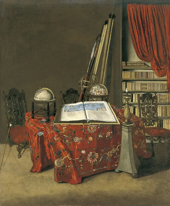Framed Print : Corner of a Library, 1711. Artist: Heyden, Jan, van der (1637-1712) Framed Print : Corner of a Library, 1711. Artist: Heyden, Jan, van der (1637-1712)
