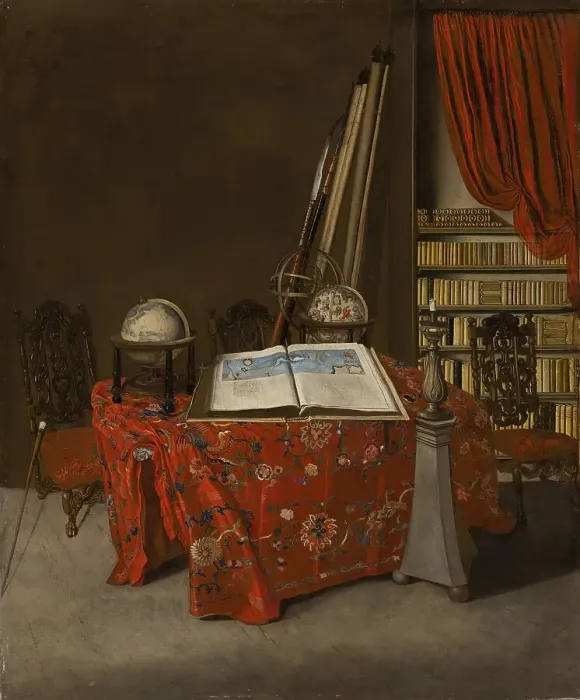 Framed Print : Corner of a Library, 1711. Creator: Jan van der Heyden