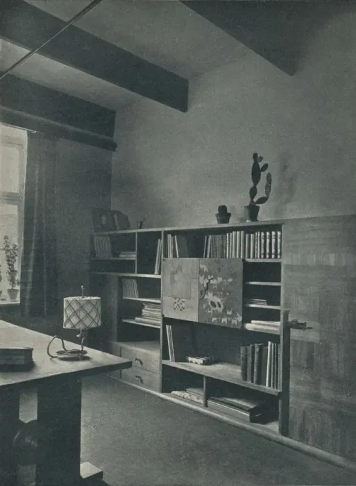 Framed Print : Corner of a library designed by Hans Hartl, c1927 Framed Print : Corner of a library designed by Hans Hartl, c1927