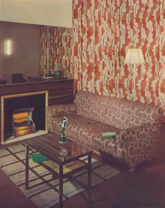 Framed Print : Corner of a lounge in a London flat by Ian Henderson, c1945 Framed Print : Corner of a lounge in a London flat by Ian Henderson, c1945
