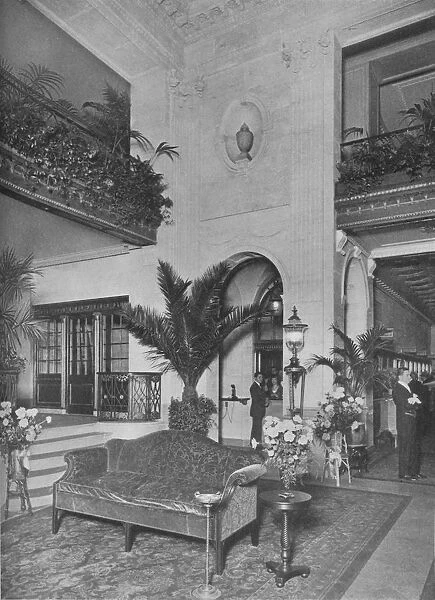 Corner of the main lobby, looking towards the office, Roosevelt Hotel, New York City, 1924