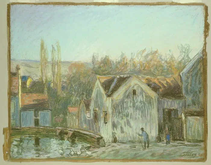 Framed Print : A Corner of Moret-sur-Loing, 1895. Creator: Alfred Sisley Framed Print : A Corner of Moret-sur-Loing, 1895. Creator: Alfred Sisley