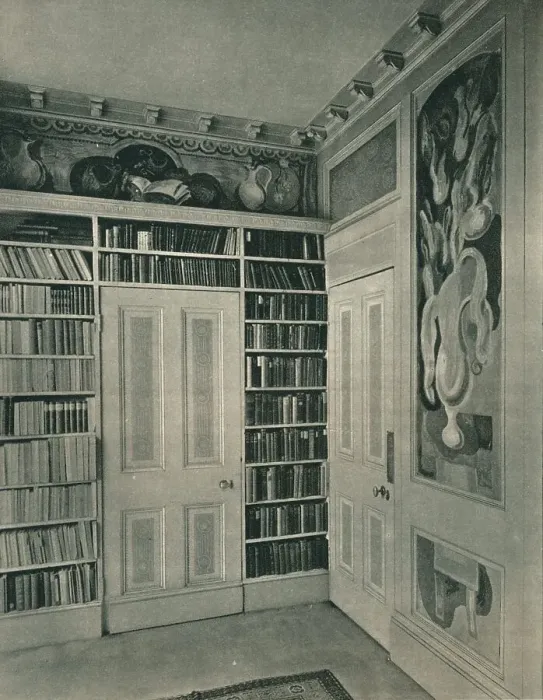 Framed Print : Corner of Mrs. St. John Hutchinsons Drawing Room, Regents Park. Panels by Duncan Grant, 1928 Framed Print : Corner of Mrs. St. John Hutchinsons Drawing Room, Regents Park. Panels by Duncan Grant, 1928
