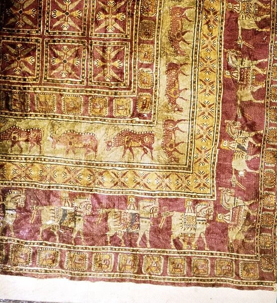 Corner of Pile Carpet from Tomb at Pazyryk, Altai, USSR, 5th century BC-4th century BC
