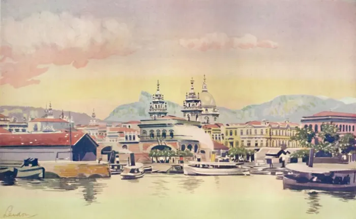Framed Print : A Corner of the Rio Customs Wharf, 1914 Framed Print : A Corner of the Rio Customs Wharf, 1914