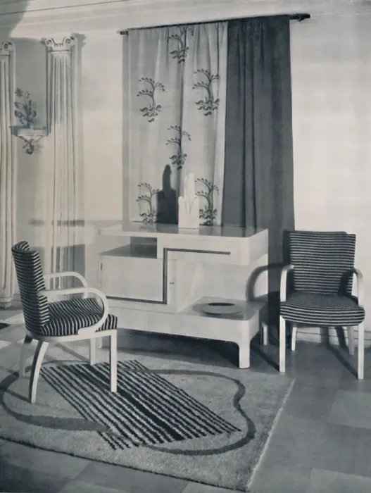 Framed Print : Corner of a room designed by Hayes Marshall for Fortnum & Mason Ltd. London, 1936