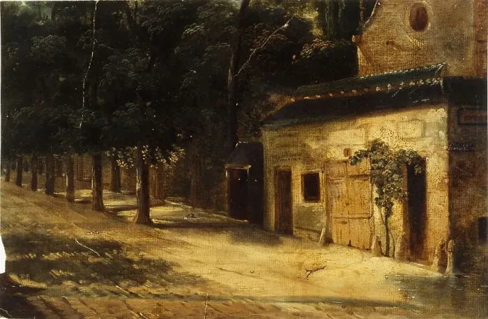 Framed Print : The corner of rue du Faubourg-Saint-Honoré, current 8th arrondissement, between 1820 and 1840. Creator: Unknown Framed Print : The corner of rue du Faubourg-Saint-Honoré, current 8th arrondissement, between 1820 and 1840. Creator: Unknown