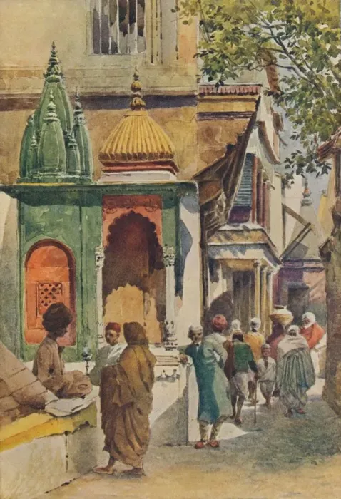 Framed Print : A Corner Shrine in a Benares Alley, c1880 (1905). Artist: Alexander Henry Hallam Murray Framed Print : A Corner Shrine in a Benares Alley, c1880 (1905). Artist: Alexander Henry Hallam Murray