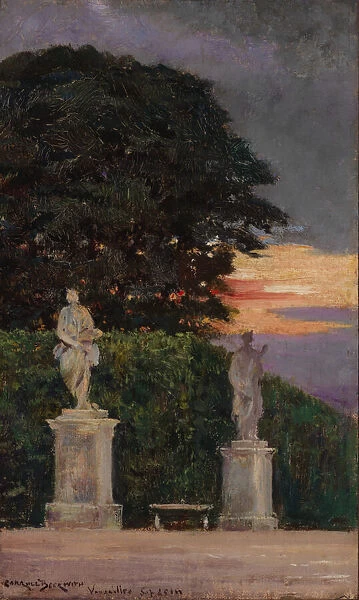 Corner of the Terrace, Versailles, 1911. Creator: Carroll Beckwith