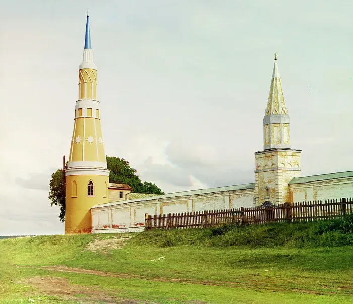 Framed Print : Corner tower of the Golutvin Monastery, Kolomna, 1912. Creator: Sergey Mikhaylovich Prokudin-Gorsky Framed Print : Corner tower of the Golutvin Monastery, Kolomna, 1912. Creator: Sergey Mikhaylovich Prokudin-Gorsky
