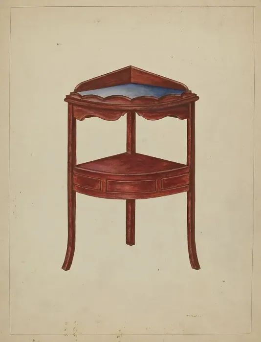 Framed Print : Corner Wash-stand, c. 1936. Creator: Charlotte Winter Framed Print : Corner Wash-stand, c. 1936. Creator: Charlotte Winter