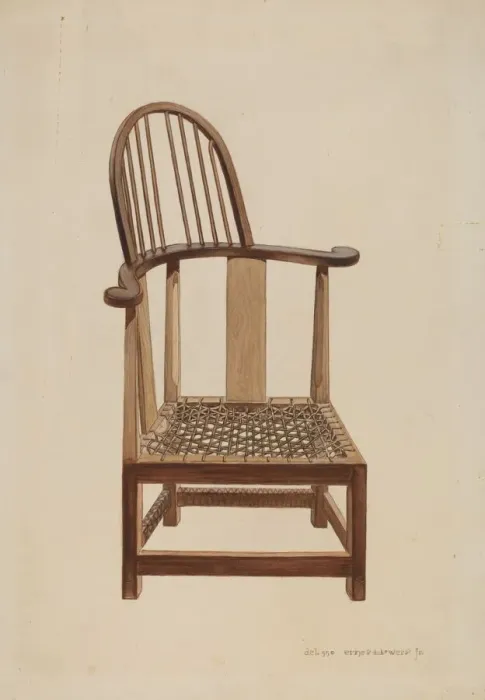 Framed Print : Corner Windsor Chair, c. 1939. Creator: Ernest A Towers Jr Framed Print : Corner Windsor Chair, c. 1939. Creator: Ernest A Towers Jr