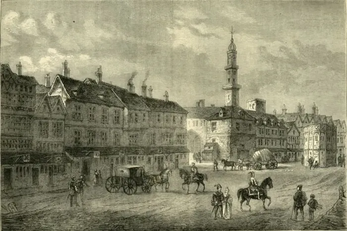 Framed Print : Cornhill in 1630, (c1872). Creator: Unknown Framed Print : Cornhill in 1630, (c1872). Creator: Unknown