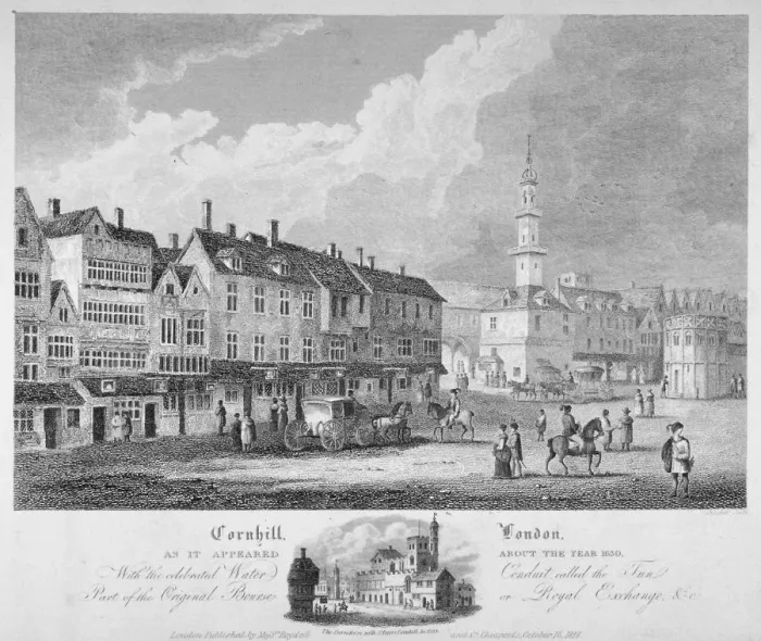 Framed Print : Cornhill, City of London, c1630 (1818). Artist: Bartholomew Howlett Framed Print : Cornhill, City of London, c1630 (1818). Artist: Bartholomew Howlett