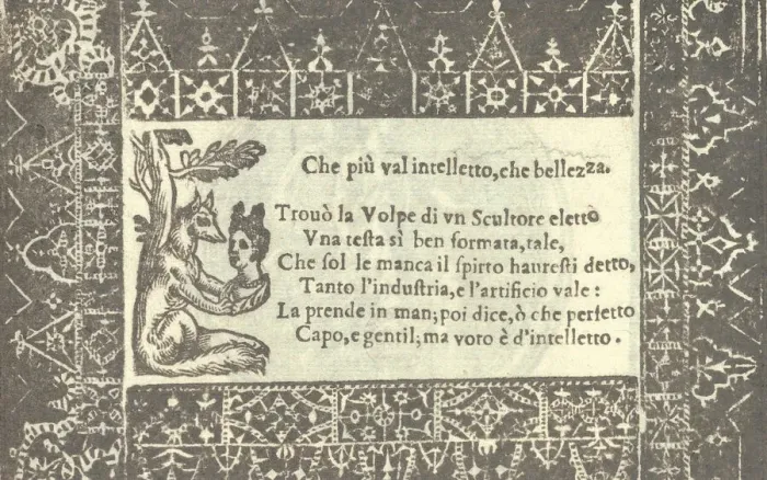 Framed Print : Corona delle Nobili et Virtuose Donne: Libro I-IV, page 83 (recto), 1601 Framed Print : Corona delle Nobili et Virtuose Donne: Libro I-IV, page 83 (recto), 1601