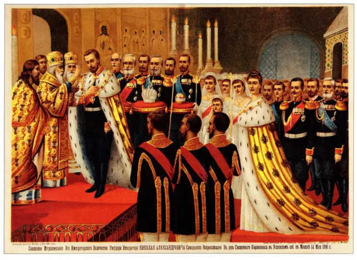 Framed Print : The Coronation Ceremony of Nicholas II. The Anointing, 1896. Artist: Anonymous Framed Print : The Coronation Ceremony of Nicholas II. The Anointing, 1896. Artist: Anonymous