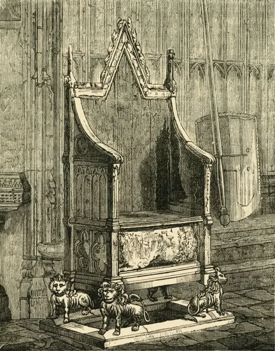 Framed Print : The Coronation Chair, (1881). Creator: Unknown Framed Print : The Coronation Chair, (1881). Creator: Unknown