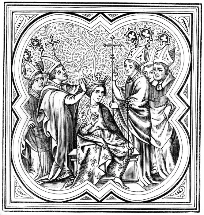 Framed Print : The coronation of Charlemagne (712-814), 14th century (1849) Framed Print : The coronation of Charlemagne (712-814), 14th century (1849)