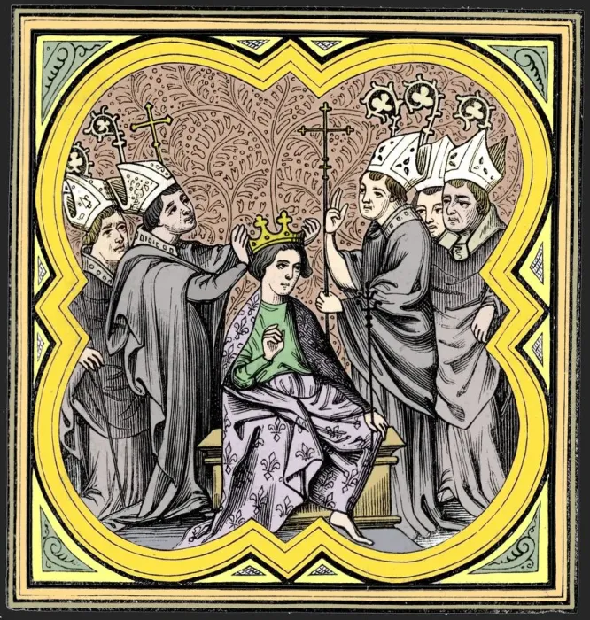 Framed Print : The coronation of Charlemagne (712-814), 14th century (1849) Framed Print : The coronation of Charlemagne (712-814), 14th century (1849)