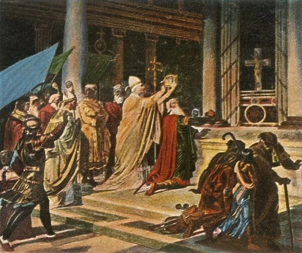 Coronation of Charlemagne in Rome, Christmas Day, 800 AD, (1936). Creator: Unknown