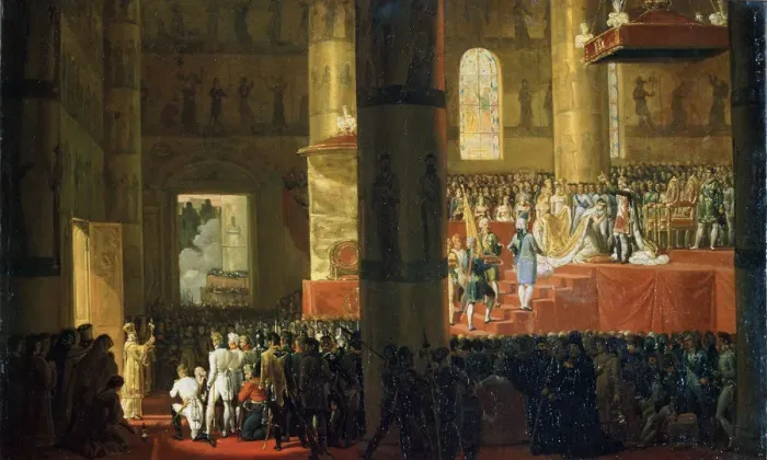 Framed Print : The Coronation of the Empress Maria Feodorovna on 5th April 1797, 19th century. Artist: Horace Vernet Framed Print : The Coronation of the Empress Maria Feodorovna on 5th April 1797, 19th century. Artist: Horace Vernet