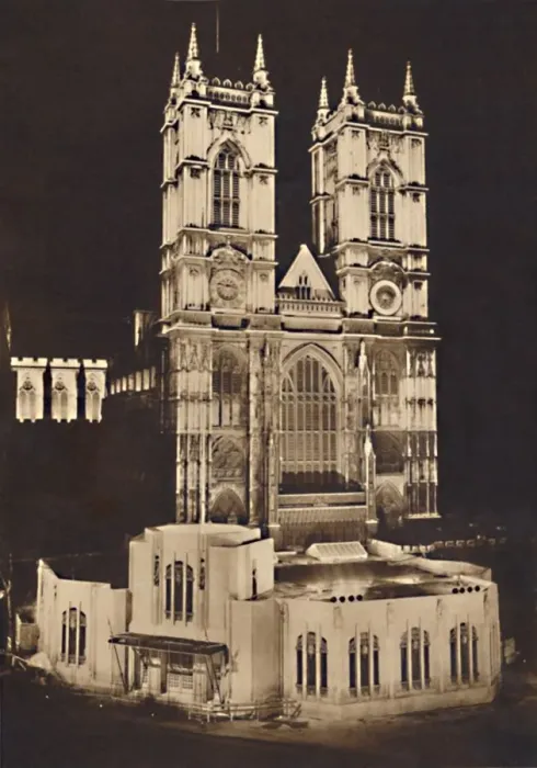 Framed Print : Coronation Floodlighting - Westminster Abbey, 1937 Framed Print : Coronation Floodlighting - Westminster Abbey, 1937