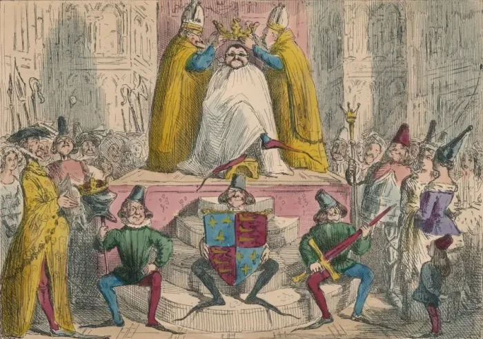 Framed Print : Coronation of Henry the Fourth (from the best authorities), 1850. Artist: John Leech Framed Print : Coronation of Henry the Fourth (from the best authorities), 1850. Artist: John Leech