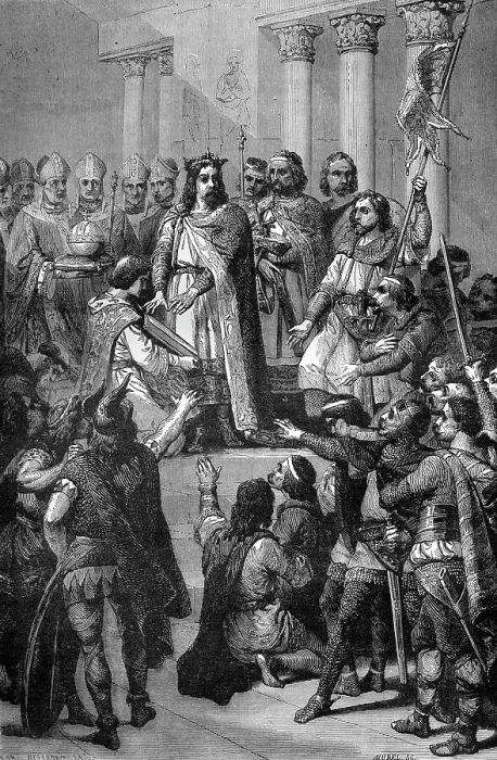 Framed Print : Coronation of Hugh Capet as King of France, Noyon, 1st July 987 (1882-1884). Artist: Ahurel Framed Print : Coronation of Hugh Capet as King of France, Noyon, 1st July 987 (1882-1884). Artist: Ahurel