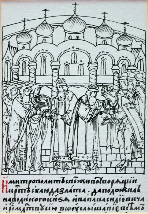 Framed Print : The Coronation of Ivan IV (From the Illuminated Compiled Chronicle), Second half of the16th cen Framed Print : The Coronation of Ivan IV (From the Illuminated Compiled Chronicle), Second half of the16th cen