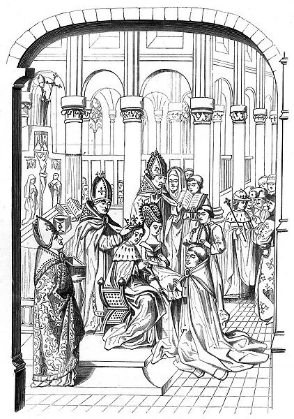 The coronation of King Charles V of France (1337-1380), 14th century (1849). Artist: A Bisson