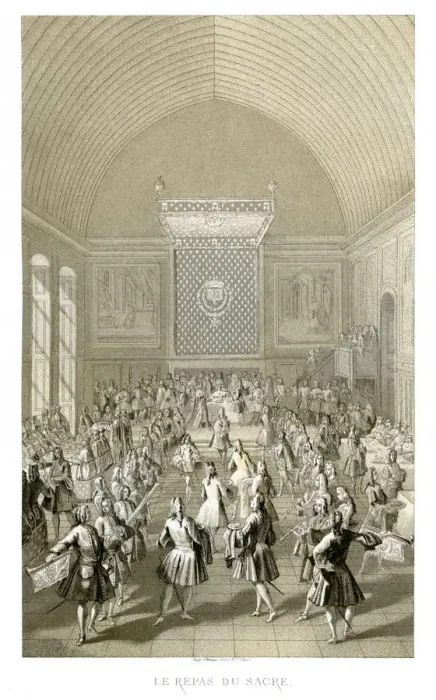 Framed Print : The Coronation Meal, 1715, (1885). Artist: Urrabieta Framed Print : The Coronation Meal, 1715, (1885). Artist: Urrabieta