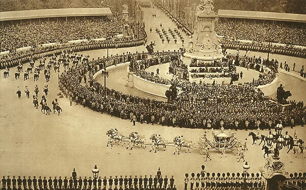 The Coronation Procession Approaching The Mall, 1937. Creator: Photochrom Co Ltd of London