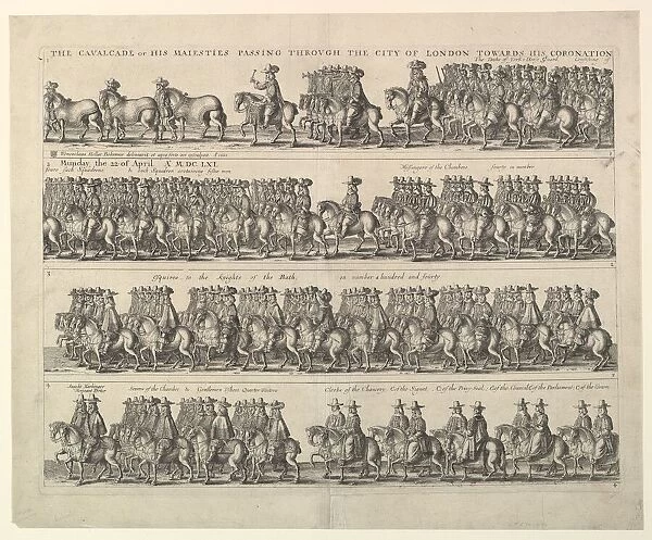 Coronation Procession of Charles II Through London, 1662. Creator: Wenceslaus Hollar