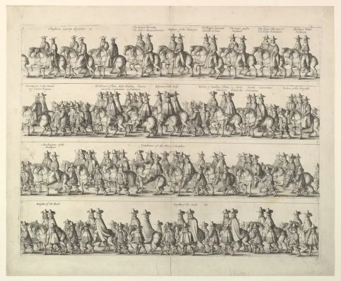 Framed Print : Coronation Procession of Charles II Through London, 1662. Creator: Wenceslaus Hollar Framed Print : Coronation Procession of Charles II Through London, 1662. Creator: Wenceslaus Hollar