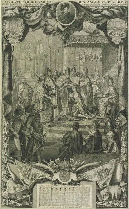 Framed Print : Coronation of Stanislaw I Leszczynski in 1705, 1706. Artist: Anonymous Framed Print : Coronation of Stanislaw I Leszczynski in 1705, 1706. Artist: Anonymous