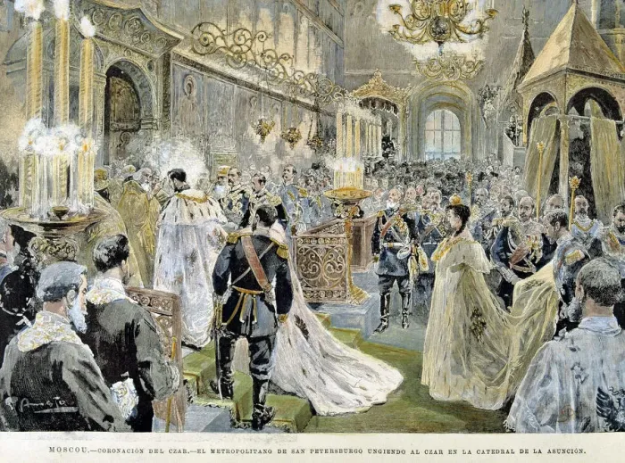Framed Print : Coronation of Tsar Nicholas II at the Cathedral of the Assumption of Moscow in 1894 Framed Print : Coronation of Tsar Nicholas II at the Cathedral of the Assumption of Moscow in 1894